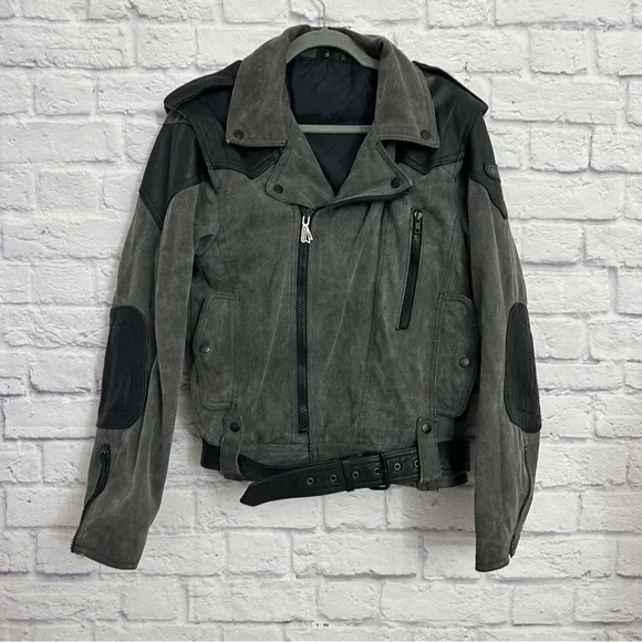 Hein Gerick Motorcycle Jacket 100% Cotton with Genuine Leather Trim Shell - Picture 3 of 14